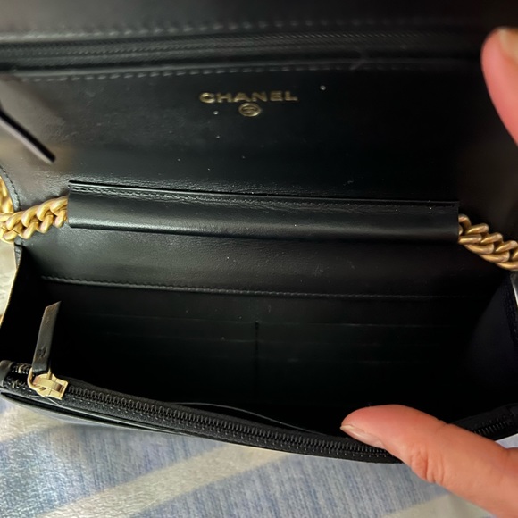 SOLD Chanel Boy Black Caviar Wallet on Chain - Picture 4 of 11